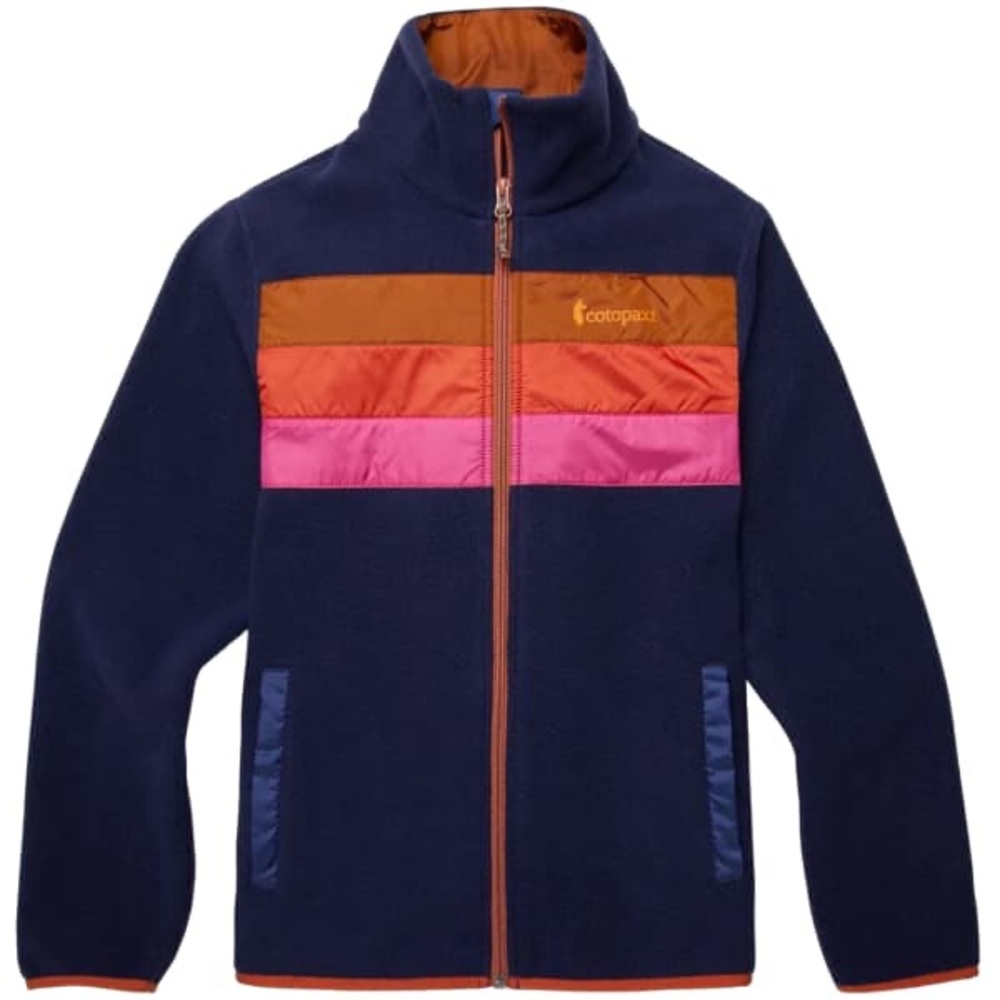 Cotopaxi Navy Fleece Jacket with Colorful Stripes